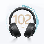 head QCY H3S Wireless On-Ear Headphones with LDAC and ANC Noise Cancellation - Black czarny headsets