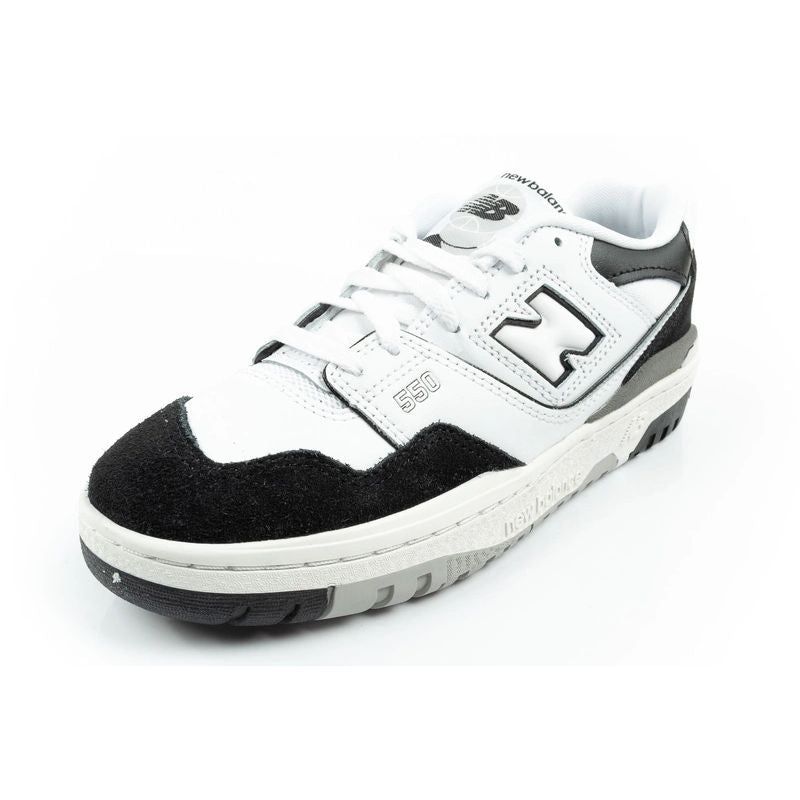 New Balance 550 youth sports sneakers leather fashionable black white fekete utcai cipő