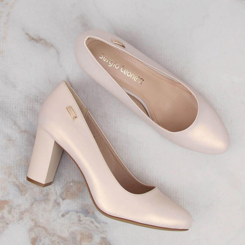 Inny Sergio Leone W beige pearl heel pumps bézs utcai cipő SK193B