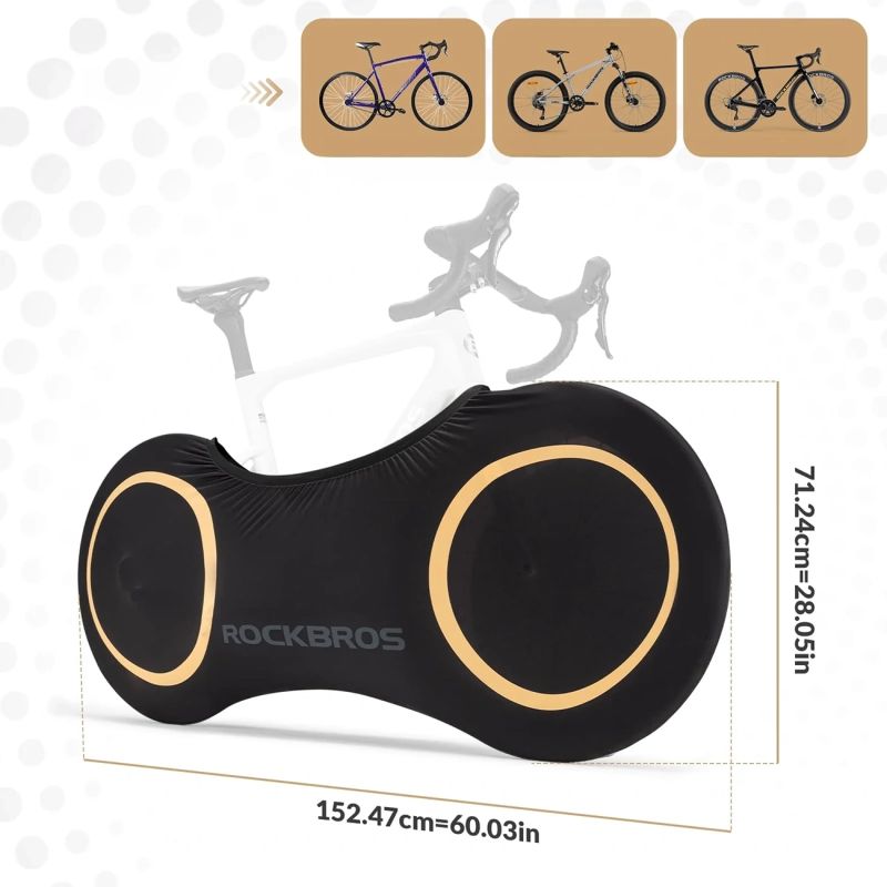 Rockbros D95 Elastic Cover Compatible with 26-29 Inch Gravel, Mountain, City, Road Bikes 700C (71×152 cm) - Black fekete covers