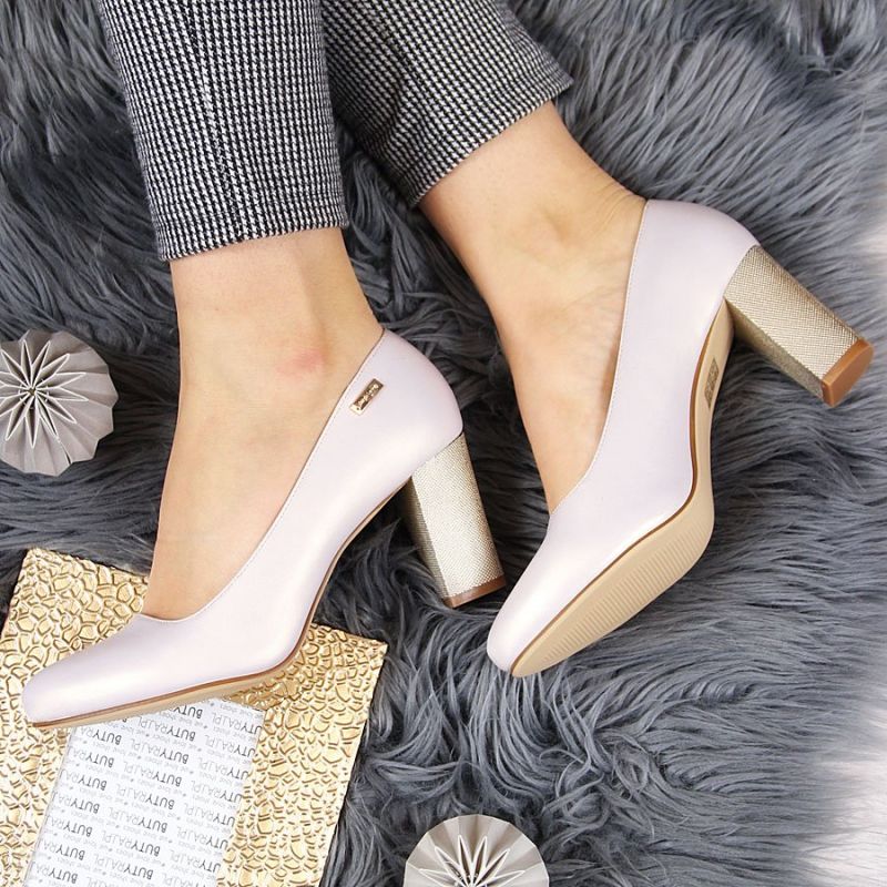 Inny Sergio Leone W beige pearl heel pumps bézs utcai cipő SK193B