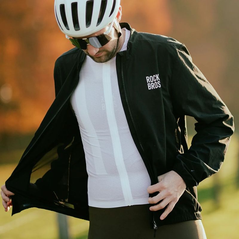 Rockbros Diamond Long Sleeve Cycling Jersey Size XL - White biały \ xl póló