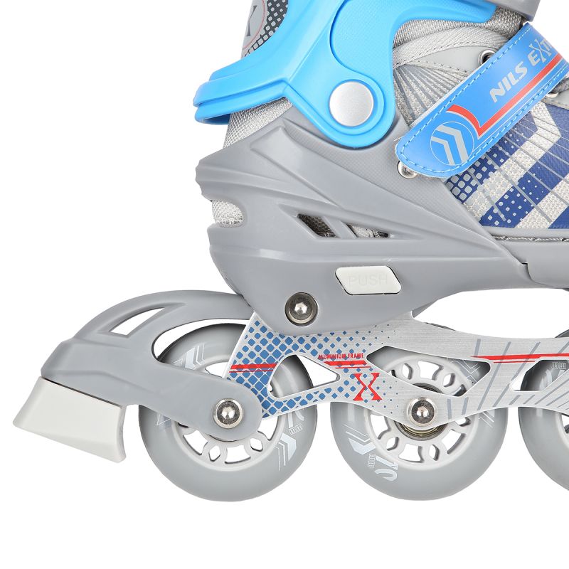 NH18192 4in1 GREY-BLUE SIZE S(29-33) ROLLER SKATES WITH HOCKEY SLEEVE NILS EXTREME kék görkorcsolya