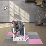 One Fitness Multipack MP10 puzzle mat pink and gray 9 pieces 10 mm szürke edzőfelszerelés 17-63-084