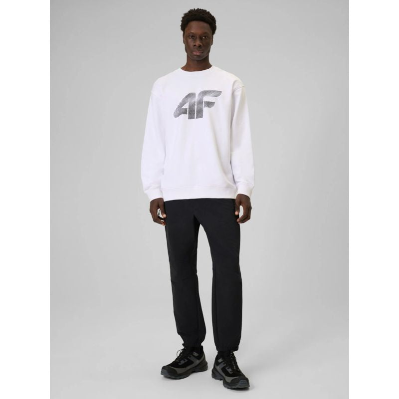 Men's sweatshirt without zipper and hood 4F 4FRAW25TSWSM2493-10S 3xl pulóver
