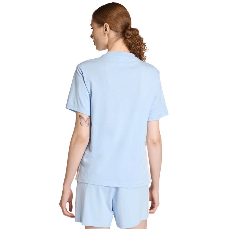 Women's adidas Essentials 3-Stripes Cotton T-shirt, light blue KB7119 2xs shirts