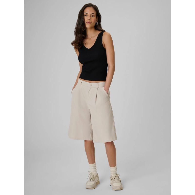 Women's slim ribbed knit top 4F