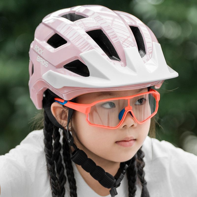 Rockbros LK-67 Youth Bike Helmet with Detachable Visor 54–58 cm - Pink różowy védőfelszerelés -203986