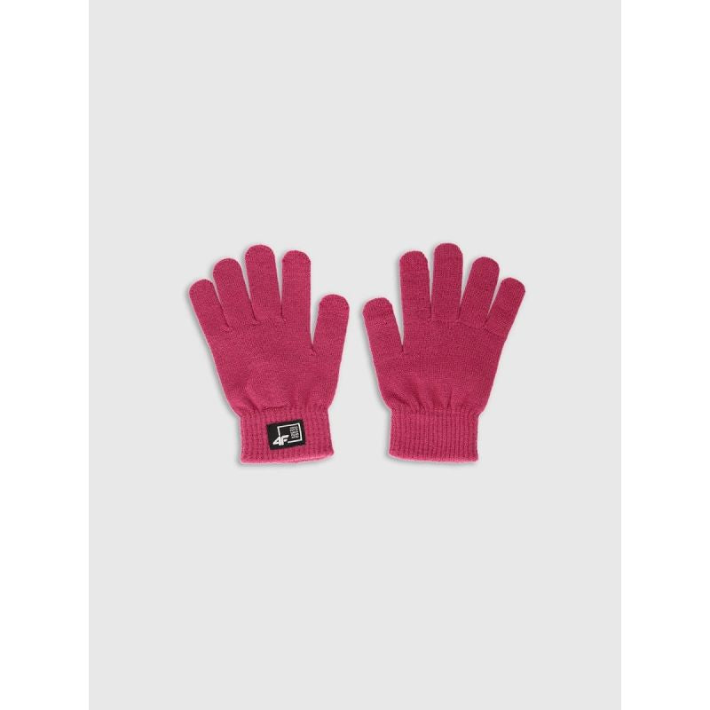 Children's knitted gloves with viscose 4F 4FJRAW25AGLOU146-53S l/xl kesztyű