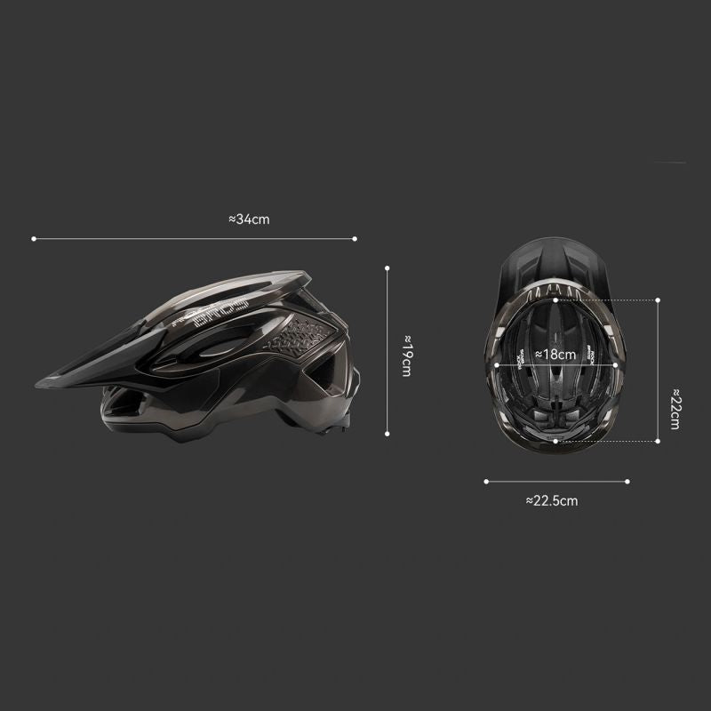 Rockbros LK-99 Mountain Bike Helmet with Adjustable Visor and Magnetic Closure 58-62 cm - Titanium tytanowy lights