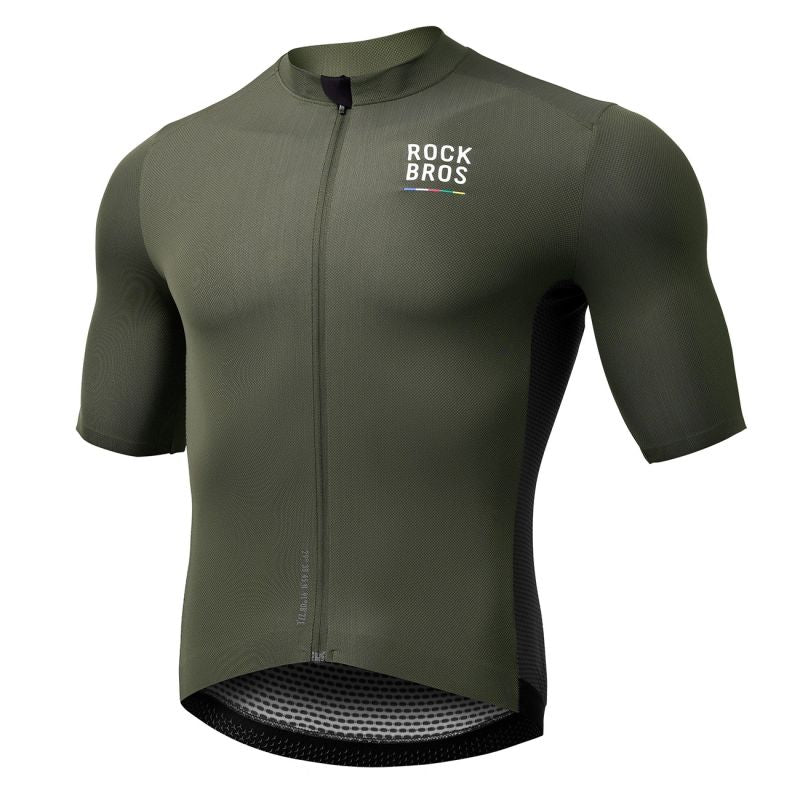 Rockbros 15220004002 ROAD TO SKY men's cycling jersey short sleeve - green zöld póló