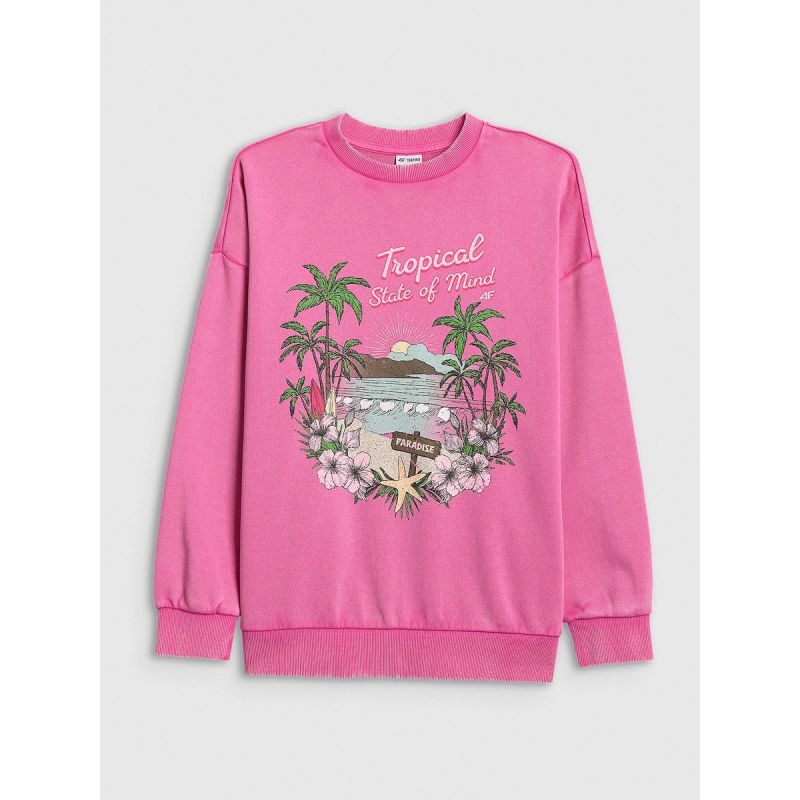 4F Girls' loose sweatshirt without hood 158/164 kapucnis pulóver 4FJRSS26TSWSF2970-54S