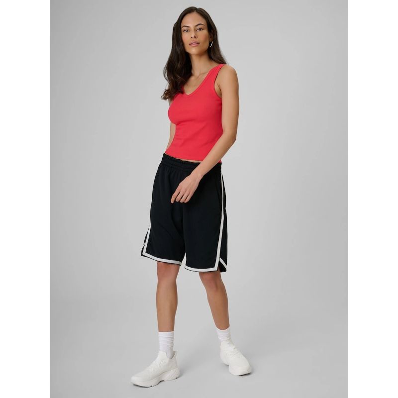 Women's slim ribbed knit top 4F