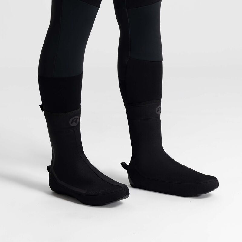 Rogelli ESSENTIAL shoe covers black fekete protectors and knee pads