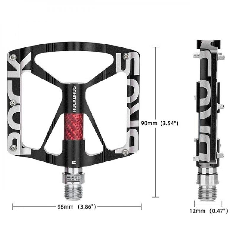 Rockbros 37213071001 Aluminum Alloy Bicycle Pedal Set - Black fekete sets