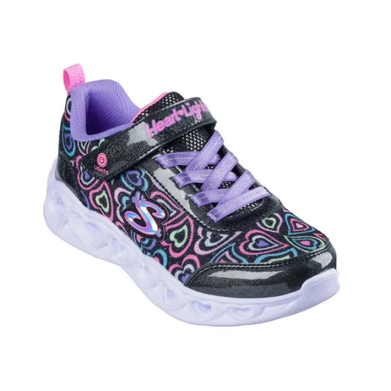 Skechers S-Lights Heart Lights-Boogie Love 303257L-BKMT Black/Multi fekete utcai cipő