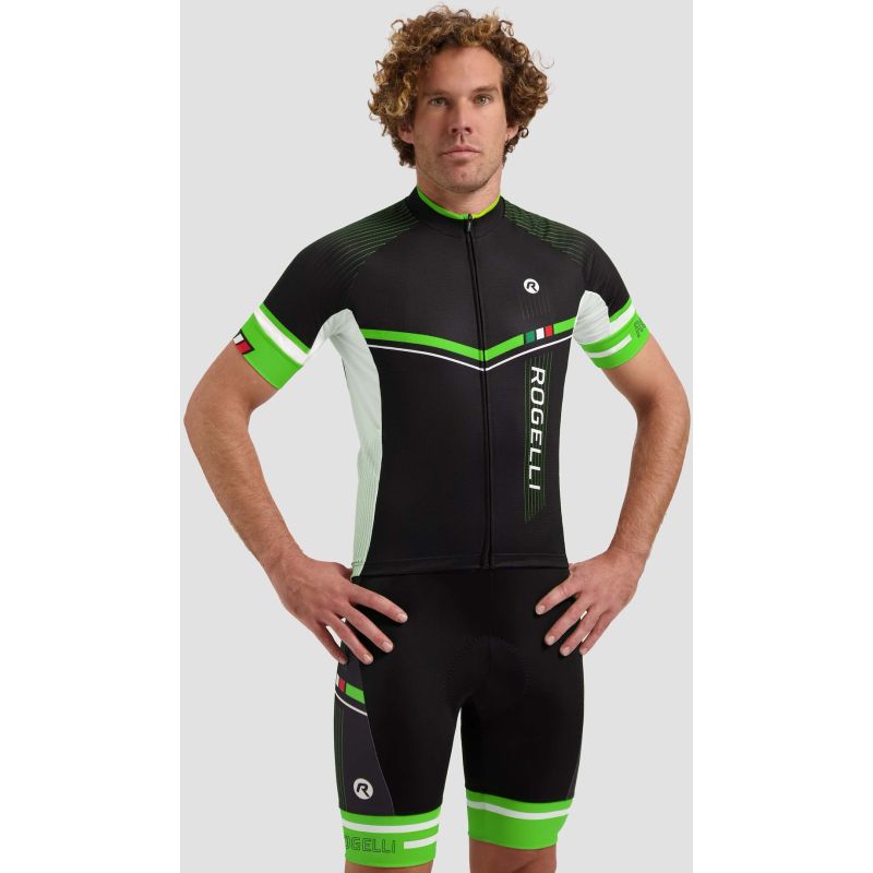 Rogelli Gara Mostro II Jersey Black-Green 5XL zöld kerékpáros ruha SIRS1000000.400.5XL