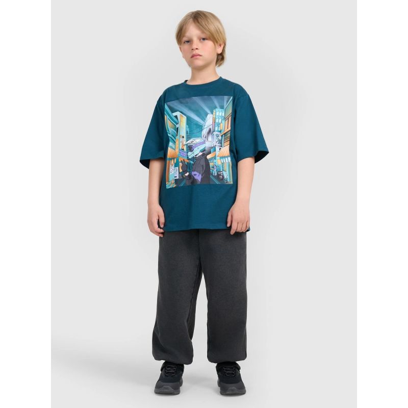 Boy's oversize printed T-shirt 4F 4FJRAW25TTSHM3061-46S