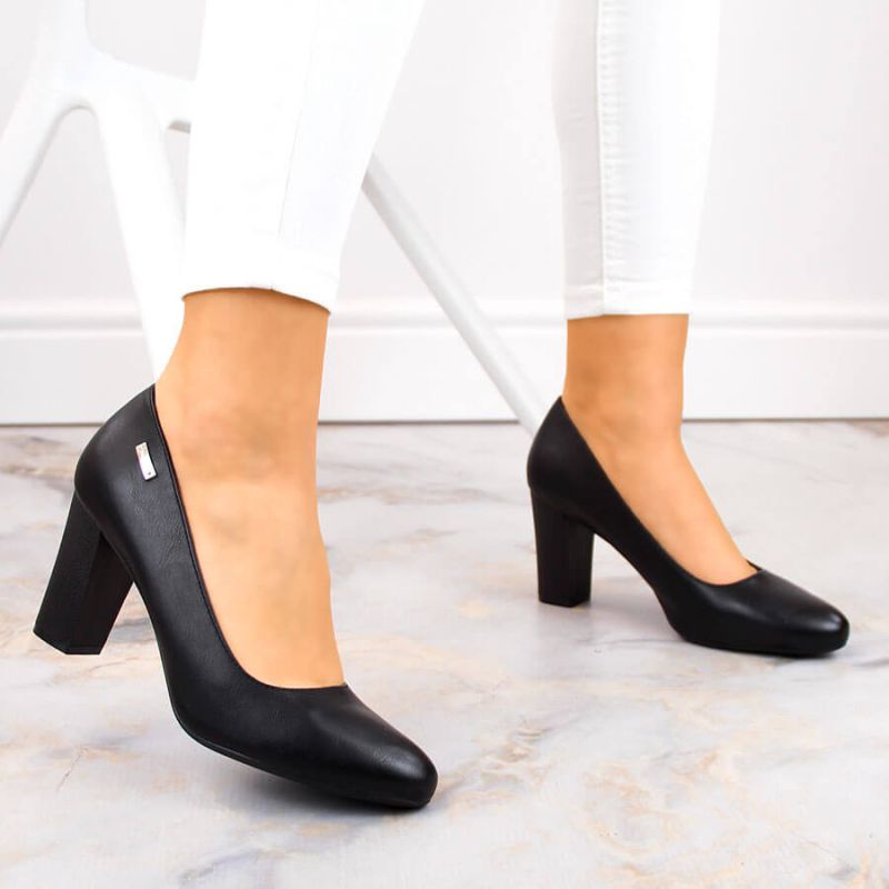 Inny Sergio Leone W SK193A black block heel pumps Utcai cipő