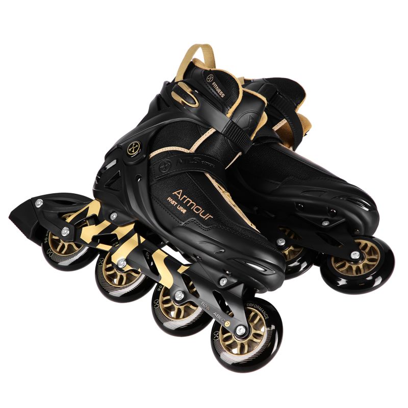 Nils Extreme ARMOUR roller skates black and gold size arany görkorcsolya