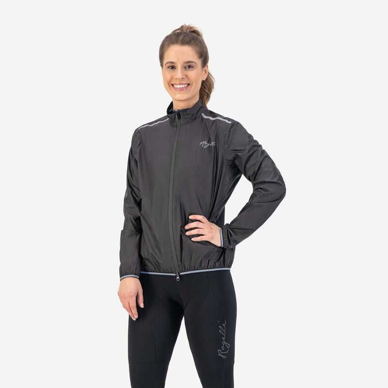 Rogelli Women's Rain ESSENTIAL fekete dzseki