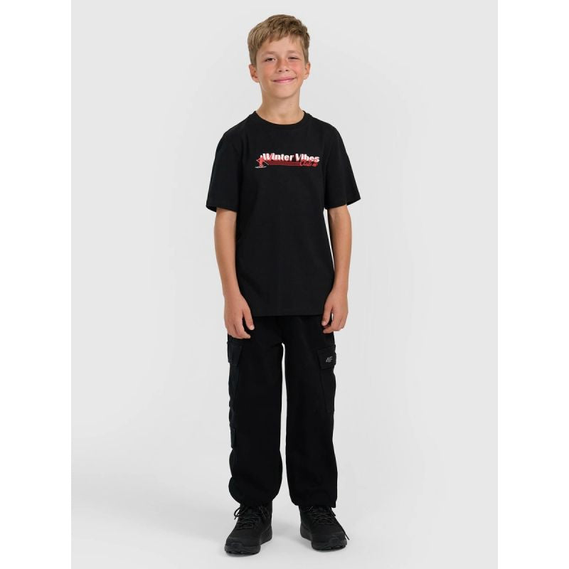 Boy's regular printed T-shirt 4F 4FJRAW25TTSHM3168-20S póló