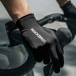Rockbros cycling gloves spring/summer/autumn, full, size: L - black czarny \ l kesztyű