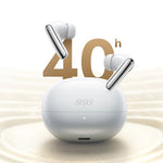 head QCY MeloBuds N20 Wireless In-Ear Noise Cancelling ANC Headphones - White biały headsets