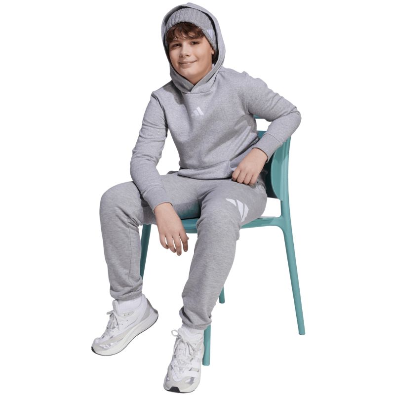adidas Essentials Hoodie for kids gray JV9995 128 cm kapucnis pulóver