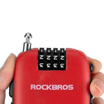 Rockbros 32420981001 bicycle lock with retractable cable - red piros kiegészítő 304004-163810