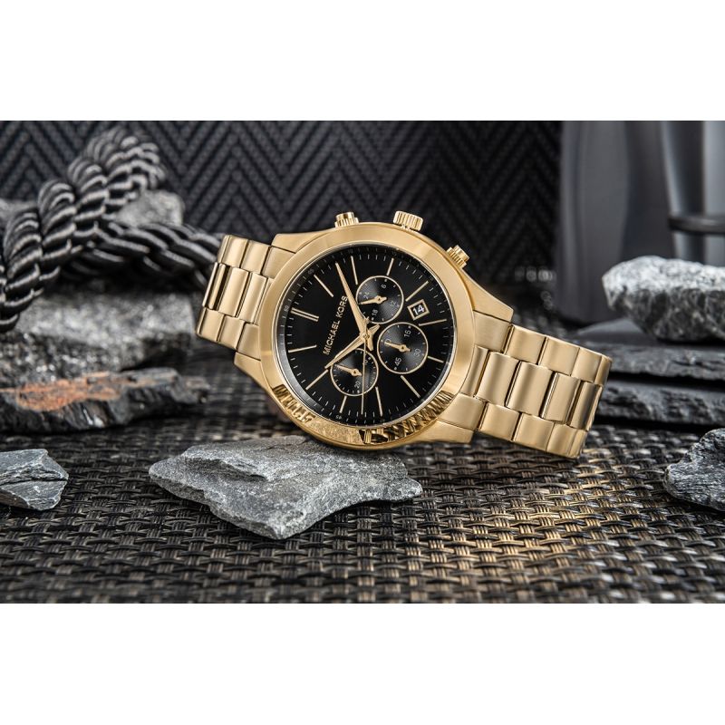 Michael Kors Men's Watch + Card Case + BOX fekete cases, watches