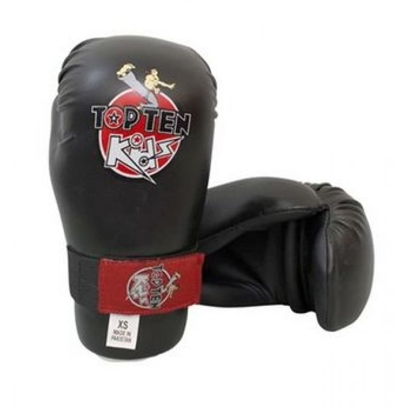 TOP TEN Pointfighter Open Gloves - ROTT-KIDS czerwony kesztyű