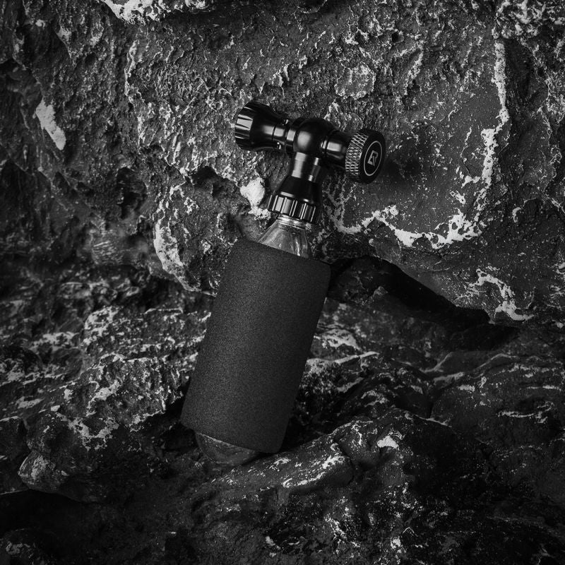 Rockbros CO₂ pump, aluminum alloy valve head, cartridge-free, Presta/Schrader compatible - black fekete pumps
