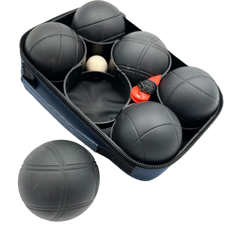 Enero 6-Piece Petanque Balls - Black Boule, Pro Cover fekete covers