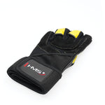 HMS Gym Gloves Black/Yellow RST01 size fekete kapuskesztyű 17-63-203
