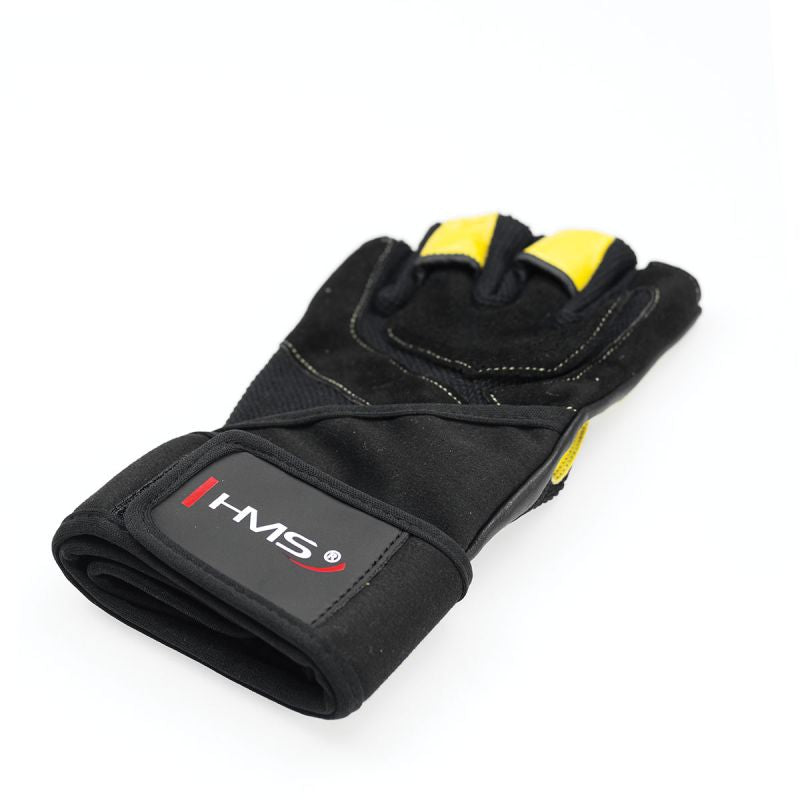 HMS Gym Gloves Black/Yellow RST01 size fekete kapuskesztyű 17-63-203