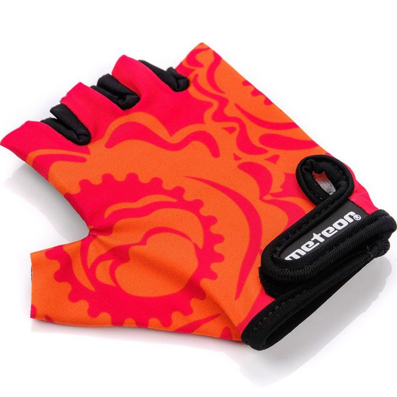 Meteor Big Flower JR Cycling Gloves piros gloves, gloves