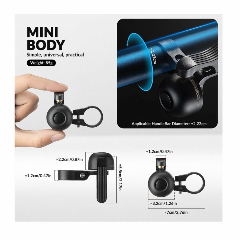 Rockbros aluminum bell left mounting black