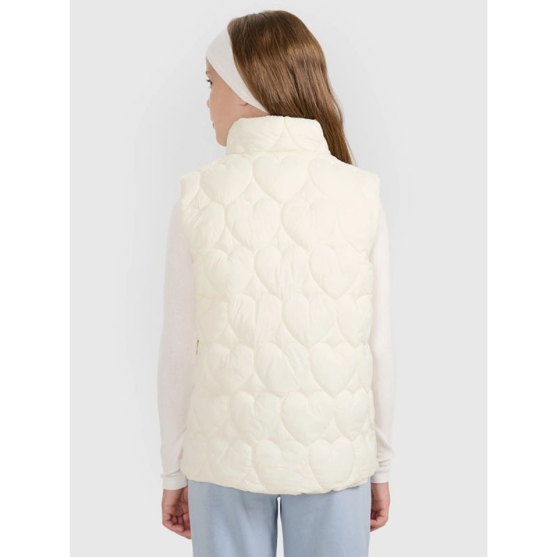 Girls' down vest with synthetic filling 4F 4FJRAW25TVJAF323-11S kabát